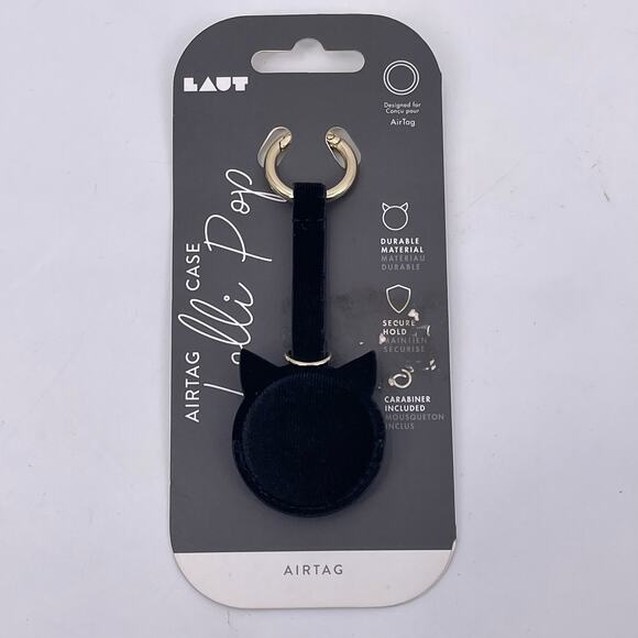 LAUT Black Cat AirTag Case Lolli-Pop Salem Durable Secure with Carabiner NWT - Picture 9 of 9